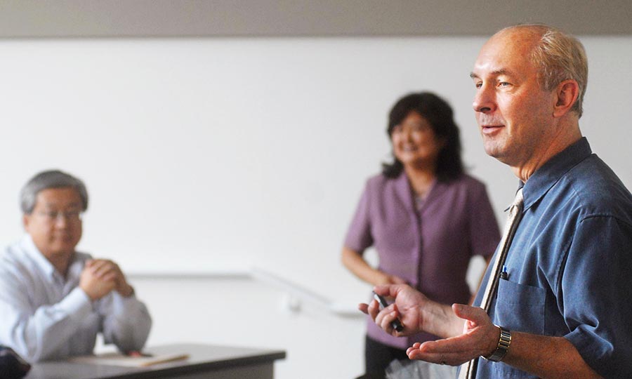 Professor lecturing in front of class