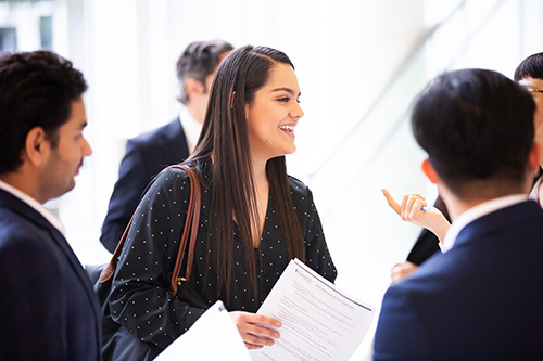 students gather in group