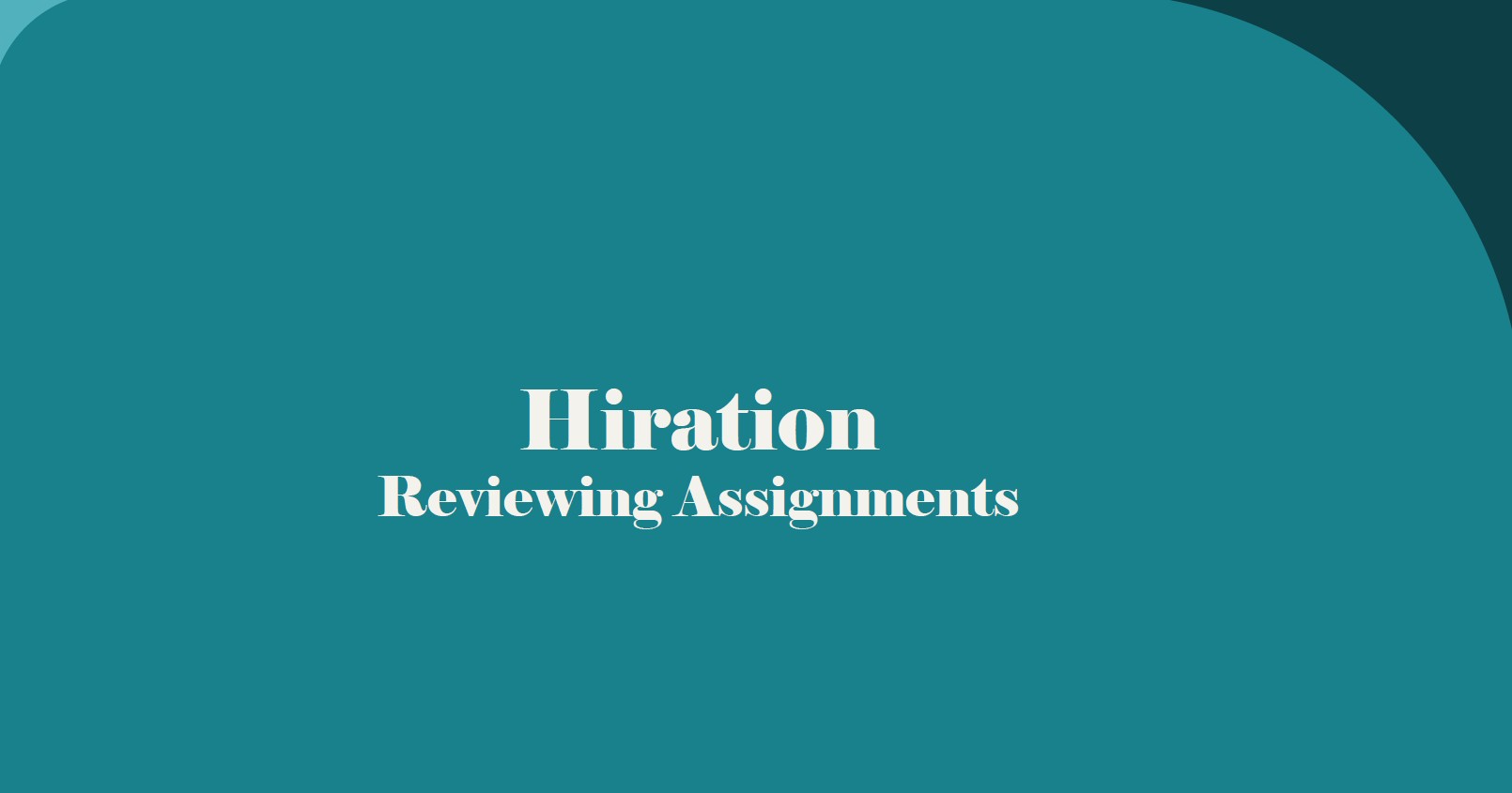 Review Interview Assignments