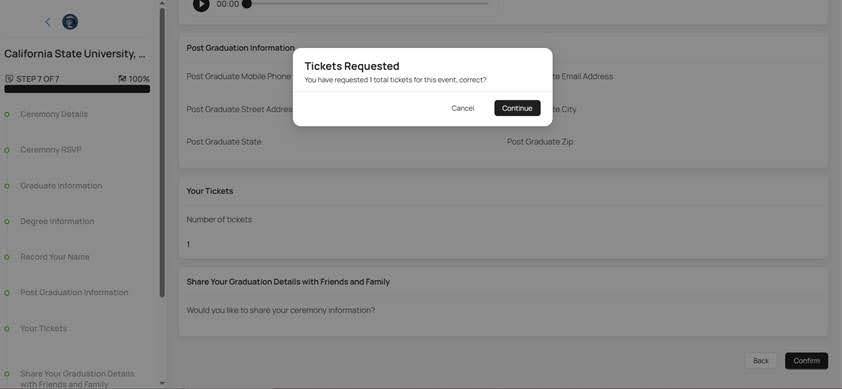 Confirm tickets