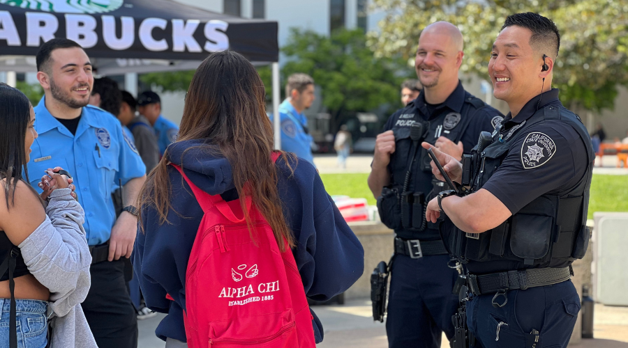 Two CSUF police officers and student