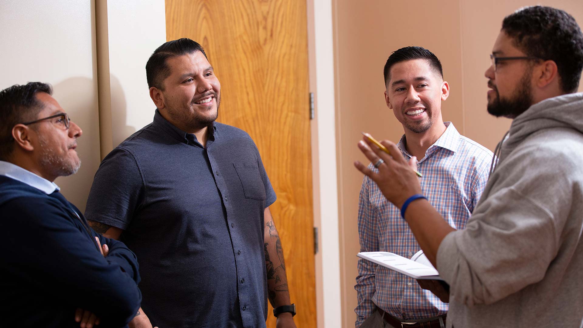 Group of men talking